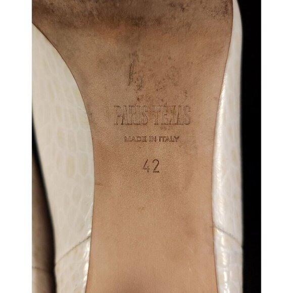 Paris Texas 60 Tall Boots 42 US 12 Womens Off-White Croc $965 - Picture 11 of 15